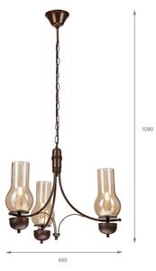 Brilagi - Lustră LED pe lanț COTTAGE 3xE14/40W/230V fag/maro/bej fumuriu