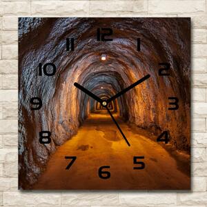 Ceas de sticlă pe perete pătrat tunel subteran