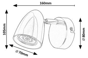 Spot de perete Rabalux 73015 PERICO 1xGU10/5W/230V negru