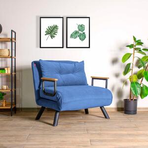 Atelier Del Sofa, Fotoliu extensibil Elmas albastru 67/78/78 cm