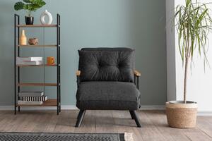 Atelier Del Sofa, Fotoliu extensibil Elmas gri inchis 67/78/78 cm