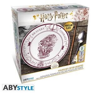 Set 4 farfurii portelan - Harry Potter - Casele din Hogwarts 21 cm