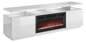 Comodă TV Figura I, Negru, Alb, Alb lucios, MDF, PAL laminat, 56x180x40cm