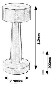 Lampă LED tactilă reîncărcabilă de masă Rabalux 74208 SENAN LED/2,7W/5V 1200mAh crom