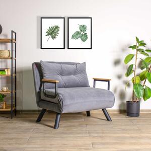 Atelier Del Sofa, Fotoliu extensibil Elmas gri 67/78/78 cm