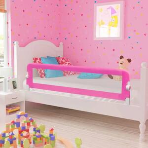 Balustradă de protecție pat copii, 2 buc., roz, 150x42 cm