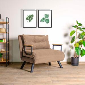 Atelier Del Sofa, Fotoliu extensibil Elmas taupe 67/78/78 cm