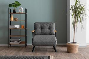 Atelier Del Sofa, Fotoliu extensibil Elmas gri deschis 67/78/78 cm