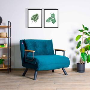 Atelier Del Sofa, Fotoliu extensibil Elmas petrol 67/78/78 cm