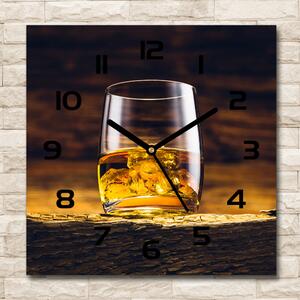 Ceas de sticlă pe perete pătrat Bourbon într-un pahar