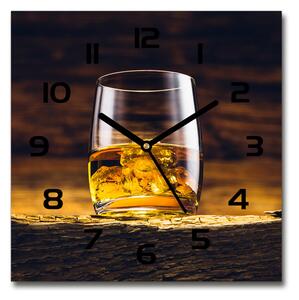 Ceas de sticlă pe perete pătrat Bourbon într-un pahar
