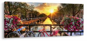 Tablou - Răsărit de soare la Amsterdam (120x50 cm)
