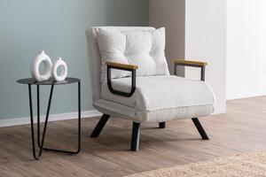 Atelier Del Sofa, Fotoliu extensibil Elmas alb 67/78/78 cm