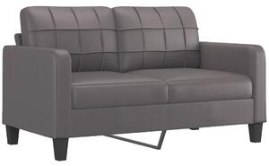 Canapea cu 2 locuri, gri, 140 cm, piele ecologică