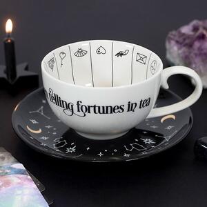 Cana ceramica cu farfurie Arta cititului in ceai 8x18 cm