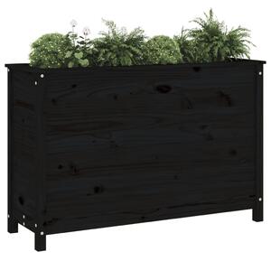 Strat înălțat de grădină, negru, 119,5x40x78 cm, lemn masiv pin