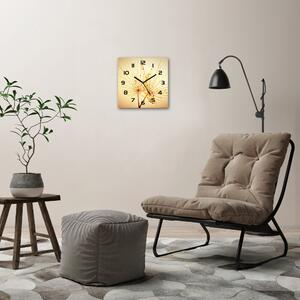 Ceas de sticlă pe perete pătrat semințe de papadie