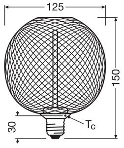 Bec LED dimabil Osram DECOR FILAMENT G125 E27/3,5W/230V 1800K auriu