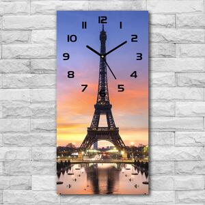 Ceas vertical de perete din sticlă Turnul Eiffel din Paris