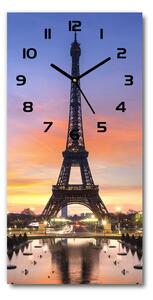 Ceas vertical de perete din sticlă Turnul Eiffel din Paris
