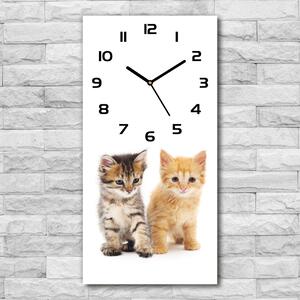 Ceas de sticlă pe perete vertical Pisica Brown si ghimbir