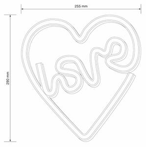 Decorațiune LED neon de perete LOVE LED/3W/3xAA roz