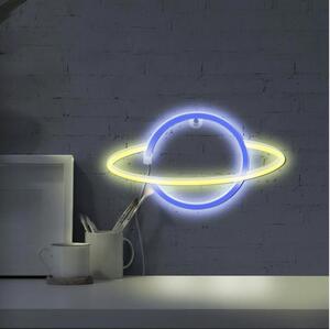 Decorațiune LED neon de perete PLANET LED/3W/3xAA albastru/galben
