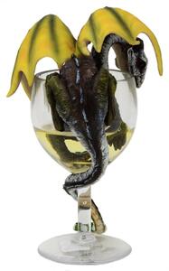 Statueta Dragonel Dragalas in Pahar cu Vin Alb, by Stanley Morrison 19cm