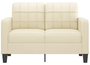Canapea cu 2 locuri, crem, 120 cm, piele ecologică