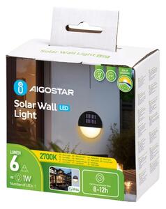 Aplică LED solară Aigostar LED/1W/1,2V negru 2700K IP44