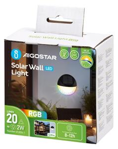 Aplică LED RGB solară Aigostar LED/2W/1,2V negru IP44