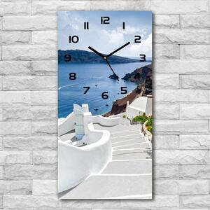 Ceas perete din sticlă dreptunghiular Santorini, Grecia