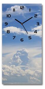 Ceas vertical de perete din sticlă Nori pe cer