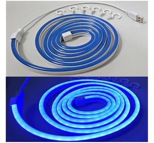 Bandă LED flexibilă NEON LED/5V 1,8 m albastru
