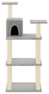 Ansamblu pisici, stâlpi din funie sisal, gri deschis, 118,5 cm