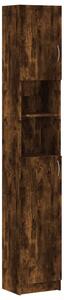 Dulap de baie, stejar fumuriu, 32x25,5x190 cm, lemn prelucrat
