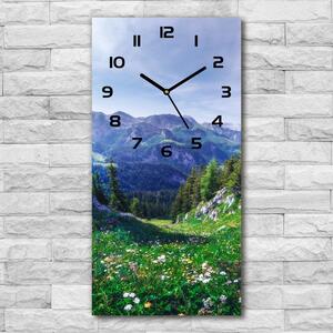 Ceas de sticlă pe perete vertical Alpi