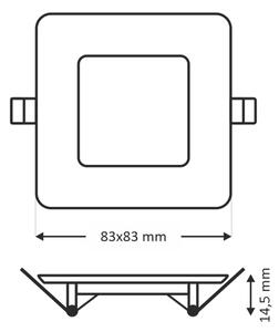 Lampă încastrată LED SQUARE LED/3W/230V 4200K