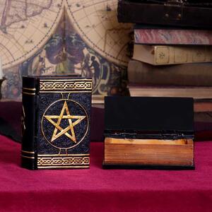 Cutie bijuterii in forma de carte Cartea Vrajilor Neagra15 cm