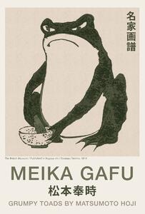 Artă imprimată Grumpy Toad (Frog Print 3 / Japandi) - Matsumoto Hoji, (30 x 40 cm)