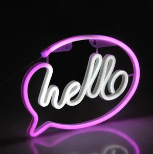 Decorațiune LED Neon perete HELLO 3W USB roz pr. 3xAA