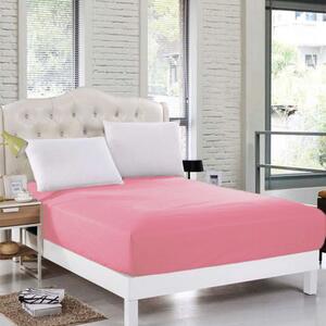 Cearceaf pat cu elastic 180x200cm roz - Lines