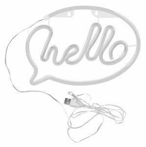 Decorațiune LED Neon perete HELLO 3W USB roz pr. 3xAA