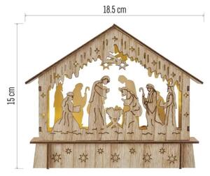 Decorațiune LED de Crăciun 6xLED/2xAA Scena Nașterii