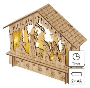 Decorațiune LED de Crăciun 6xLED/2xAA Scena Nașterii