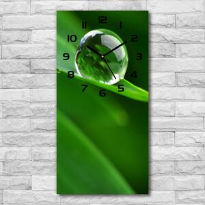 Ceas vertical de perete din sticlă fir de iarbă