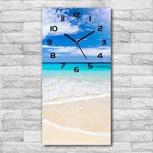 Ceas vertical de perete din sticlă plaja tropicala