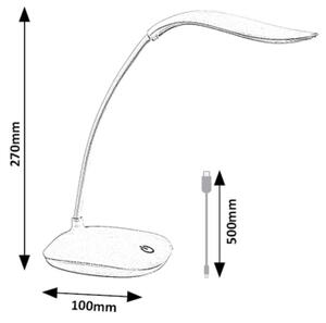 Rabalux 74234 - Lampă de birou LED reglabilă BEDI LED/2W/5V, albă