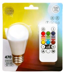 Bec LED RGBW dimabil Globo 106753 ILLU E27/6W/230V 3000K + telecomandă