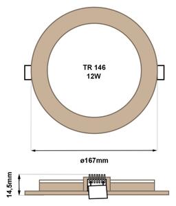 Corp de iluminat LED încastrat CIRCLE LED/12W/230V 4200K 16,7 cm maro